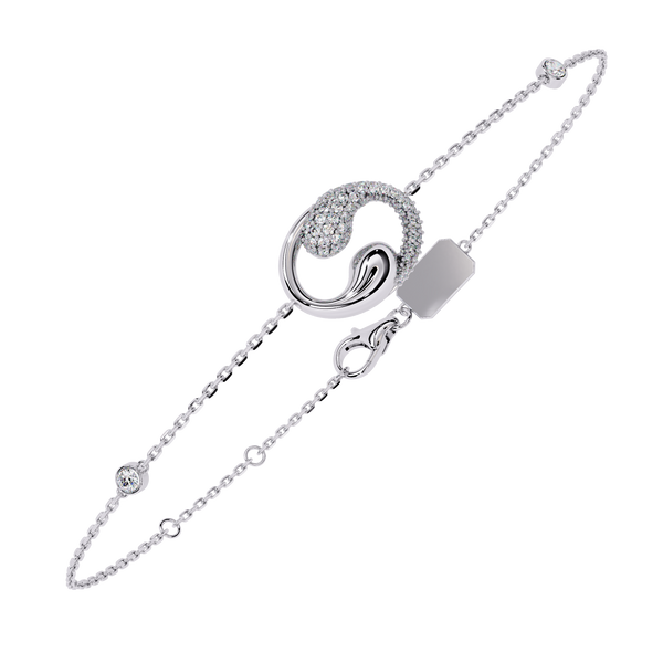 Abstract Pavé Swirl Accent Bracelet