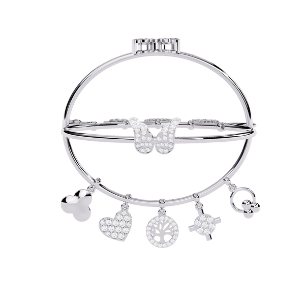 Filigree & Halo Diamond Chain Bracelet