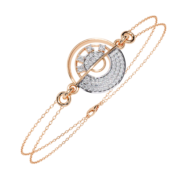 Orbital Sphere Diamond Two-Tone Bracelet