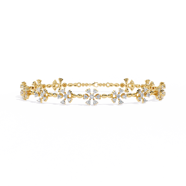 Scattered Bloom Diamond Chain Bracelet