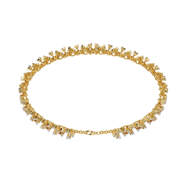 Rigid Petal Cluster Diamond Link Bracelet