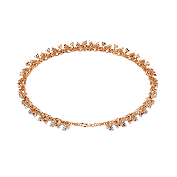 Rigid Petal Cluster Diamond Link Bracelet