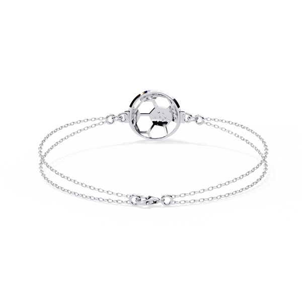 Diamond Soccer Ball Triple-Chain Bracelet