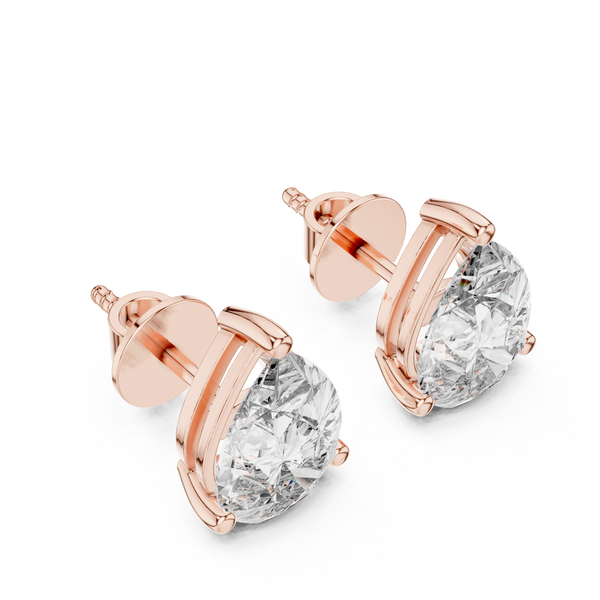 Pear Brilliant Diamond Solitaire Studs