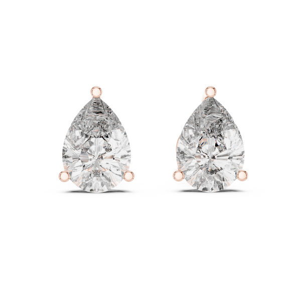 Pear Brilliant Diamond Solitaire Studs