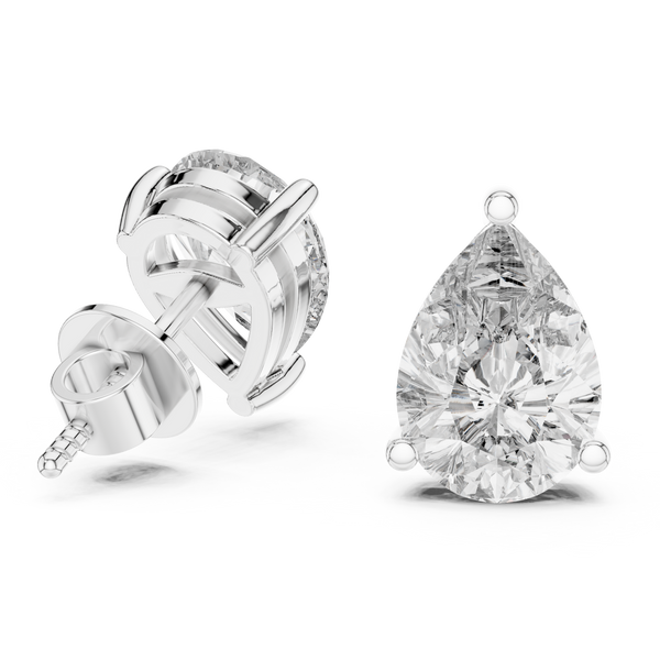 Pear Brilliant Diamond Solitaire Studs