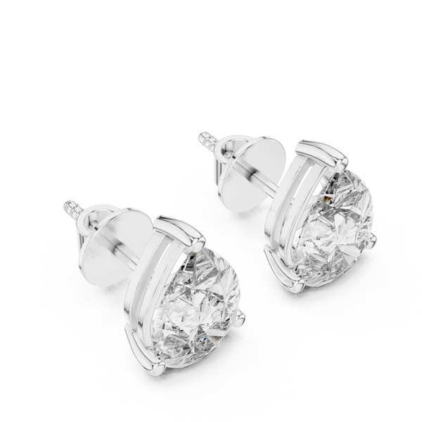 Pear Brilliant Diamond Solitaire Studs