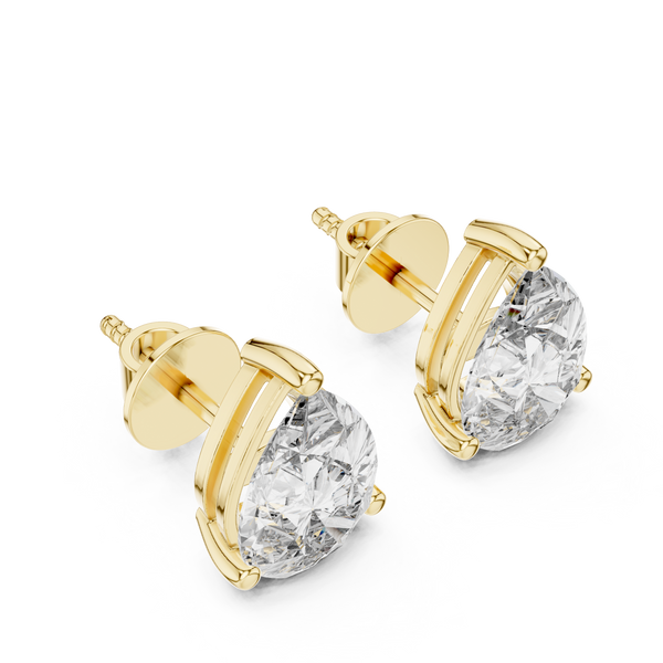 Pear Brilliant Diamond Solitaire Studs
