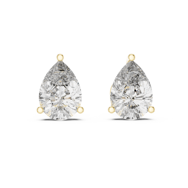 Pear Brilliant Diamond Solitaire Studs