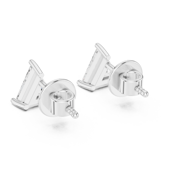Modern Trillion Cut Diamond Studs