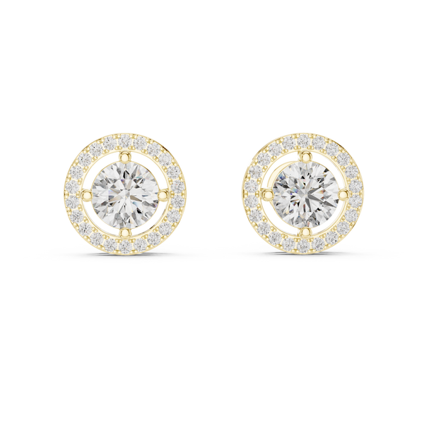 The 'Majestic' Halo Diamond Earrings