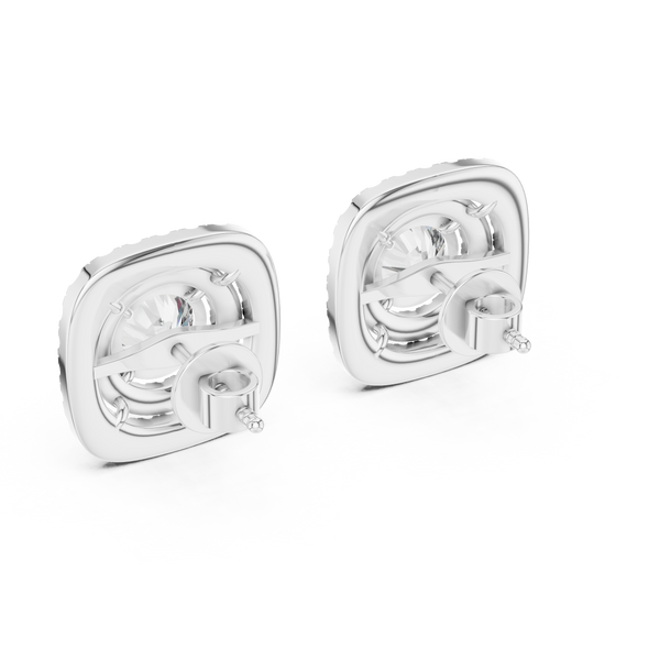 Imperial Double Halo Cushion Studs