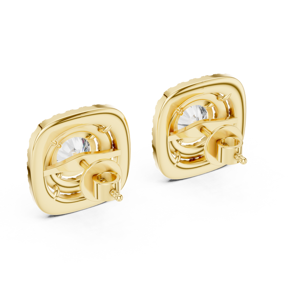 Imperial Double Halo Cushion Studs