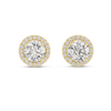 Hexagonal Halo Round Diamond Studs