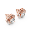 Opulent Double Halo Rose Gold Earrings