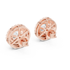 Opulent Double Halo Rose Gold Earrings