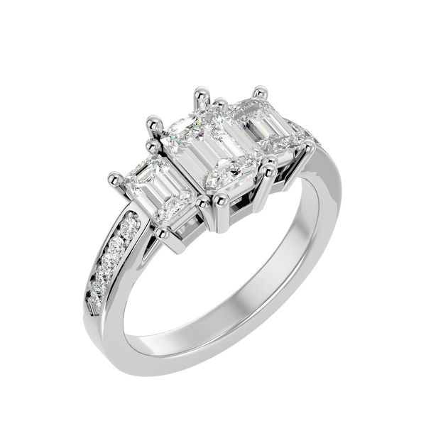 Evangeline Diamond Three Stone Ring