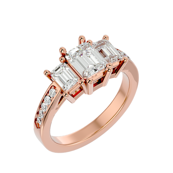 Evangeline Diamond Three Stone Ring