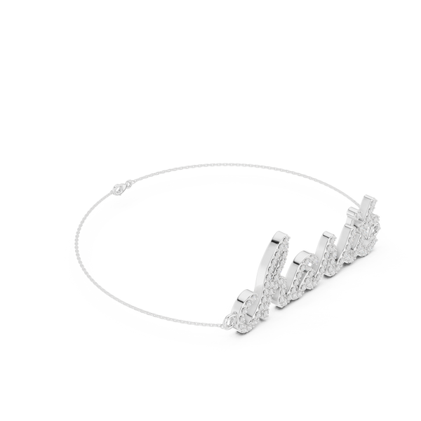 Custom Pavé Nameplate Diamond Bracelet