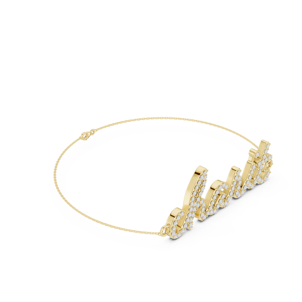 Custom Pavé Nameplate Diamond Bracelet